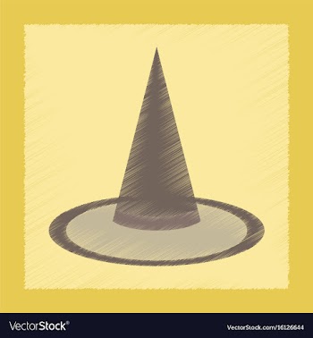 Flat shading style icon halloween witch hat vector image