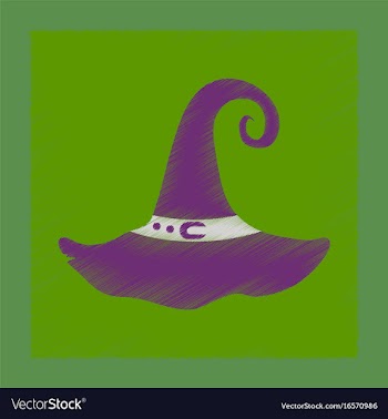 Flat shading style icon halloween witch hat vector image