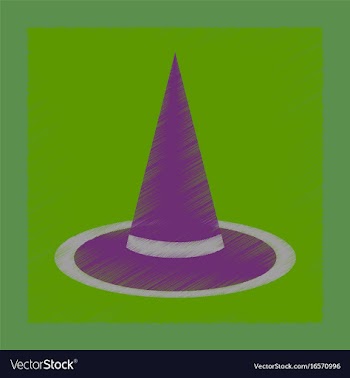 Flat shading style icon halloween witch hat vector image