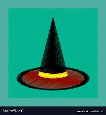 Flat shading style icon halloween witch hat vector image
