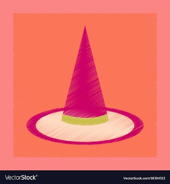 Flat shading style icon halloween witch hat vector image