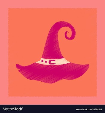 Flat shading style icon halloween witch hat vector image
