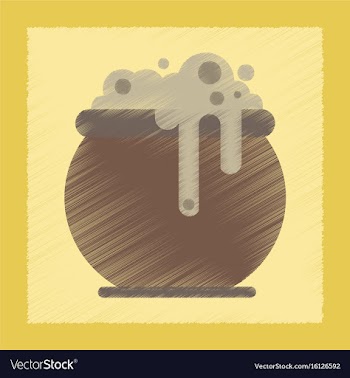 Flat shading style icon halloween witches cauldron vector image