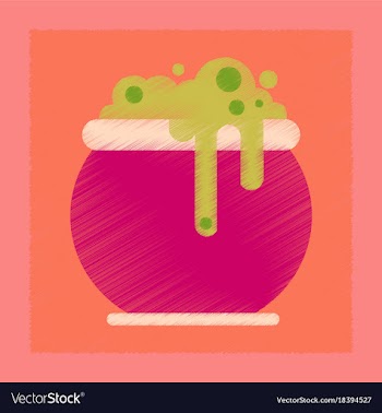 Flat shading style icon halloween witches cauldron vector image