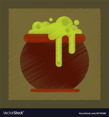Flat shading style icon halloween witches cauldron vector image