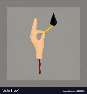 Flat shading style icon halloween zombie arm vector image