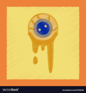Flat shading style icon halloween zombie eyes vector image