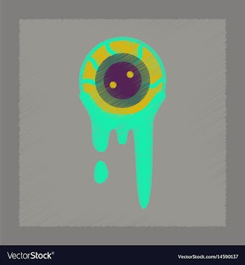 Flat shading style icon halloween zombie eyes vector image