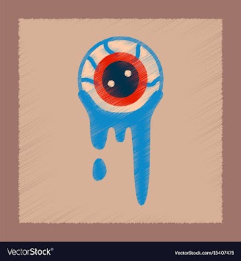 Flat shading style icon halloween zombie eyes vector image