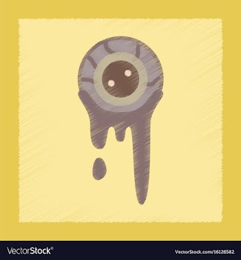 Flat shading style icon halloween zombie eyes vector image