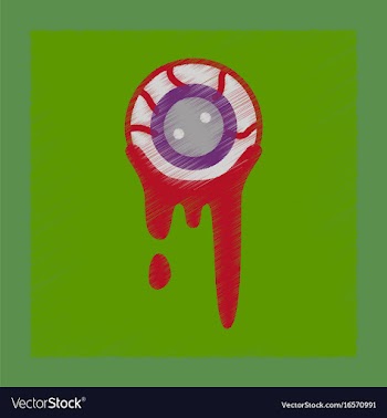 Flat shading style icon halloween zombie eyes vector image