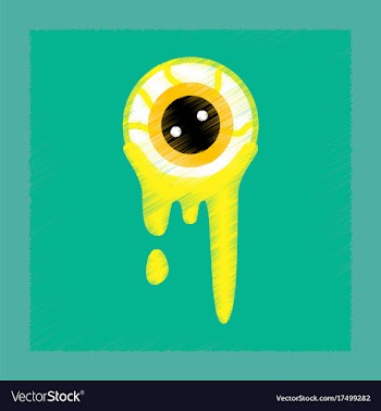 Flat shading style icon halloween zombie eyes vector image