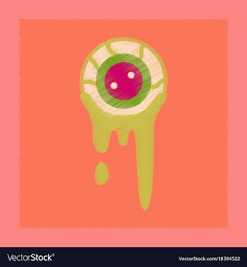 Flat shading style icon halloween zombie eyes vector image