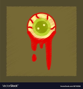 Flat shading style icon halloween zombie eyes vector image