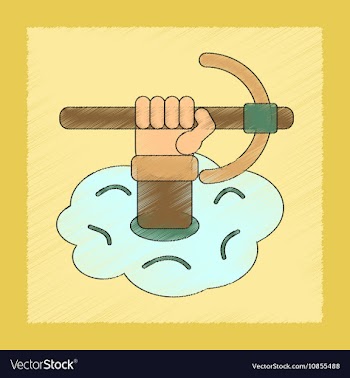 Flat shading style icon hammer in hand avalanche vector image