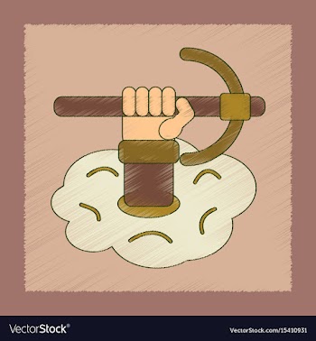 Flat shading style icon hammer in hand avalanche vector image