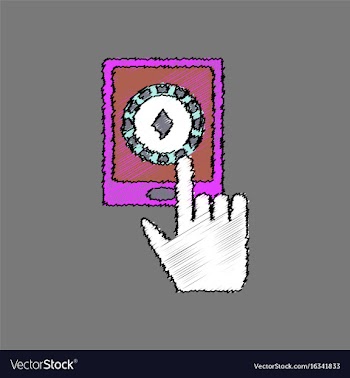 Flat shading style icon hand and chip smartphone vector image