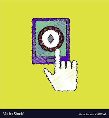 Flat shading style icon hand and chip smartphone vector image