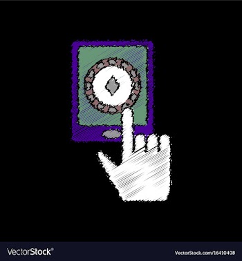 Flat shading style icon hand and chip smartphone vector image