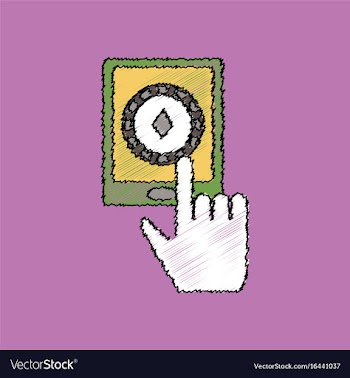 Flat shading style icon hand and chip smartphone vector image