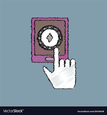 Flat shading style icon hand and chip smartphone vector image