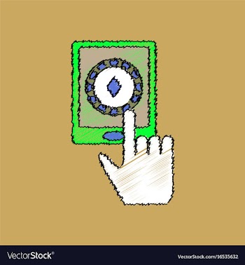 Flat shading style icon hand and chip smartphone vector image