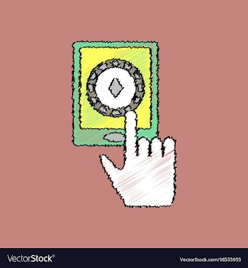 Flat shading style icon hand and chip smartphone vector image