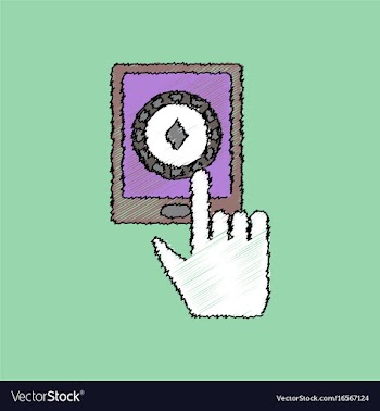 Flat shading style icon hand and chip smartphone vector image