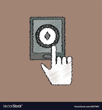 Flat shading style icon hand and chip smartphone vector image