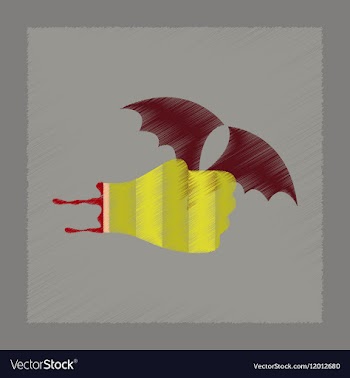 Flat shading style icon hand bat vector image