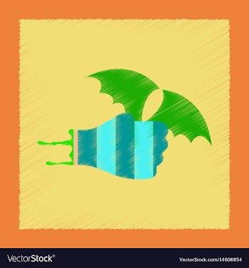 Flat shading style icon hand bat vector image