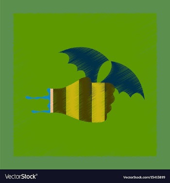 Flat shading style icon hand bat vector image