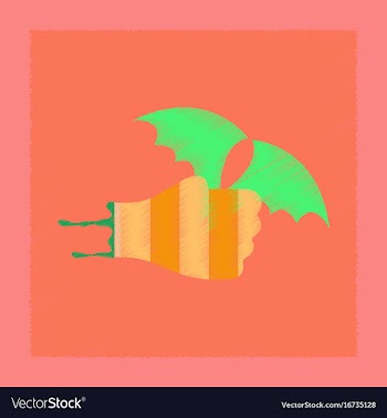Flat shading style icon hand bat vector image