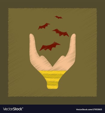 Flat shading style icon hand bat vector image