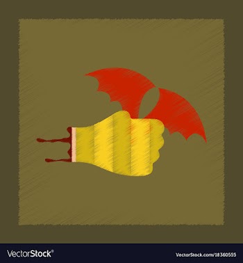 Flat shading style icon hand bat vector image