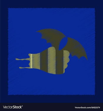 Flat shading style icon hand bat vector image