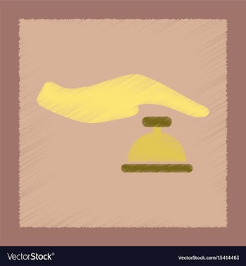 Flat shading style icon hand bell vector image