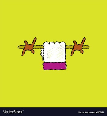 Flat shading style icon hand holding barbed wire vector image