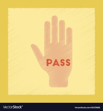 Flat shading style icon hand pass vector image