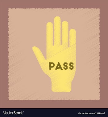 Flat shading style icon hand pass vector image