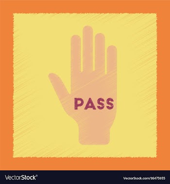 Flat shading style icon hand pass vector image