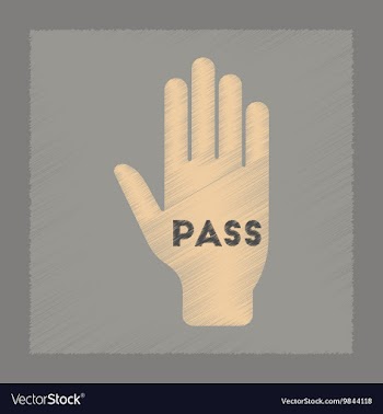 Flat shading style icon hand pass vector image