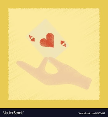 Flat shading style icon hand playing cards vector image