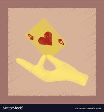 Flat shading style icon hand playing cards vector image