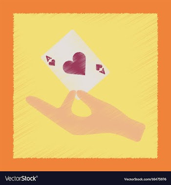 Flat shading style icon hand playing cards vector image