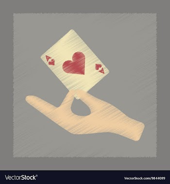 Flat shading style icon hand playing cards vector image
