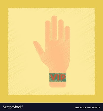 Flat shading style icon hand VIP vector image
