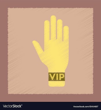 Flat shading style icon hand vip vector image