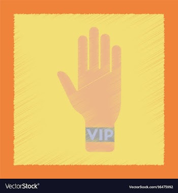 Flat shading style icon hand vip vector image