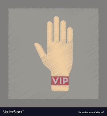Flat shading style icon hand VIP vector image